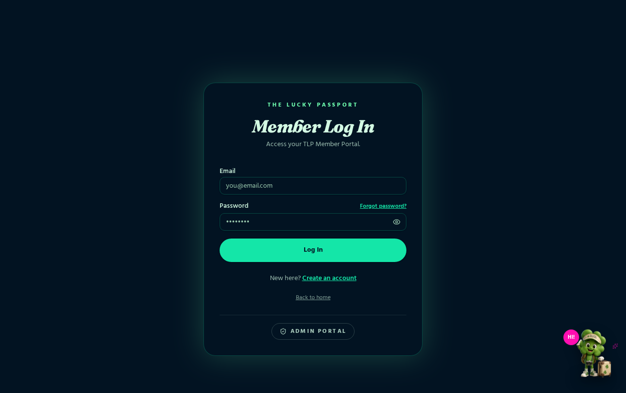 The Lucky Passport member portal login