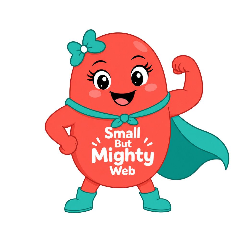 Mighty the mascot — a cheerful little hero ready to build your website